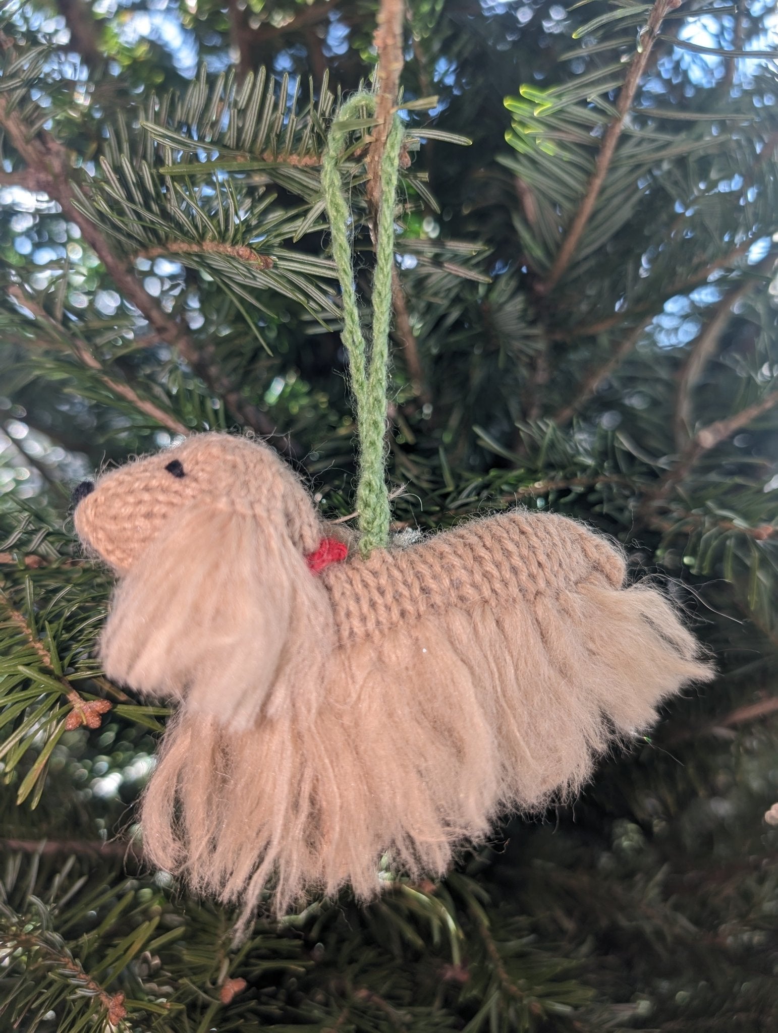 Hand Knit Alpaca Wool Christmas Ornament - Cocker Spaniel Dog