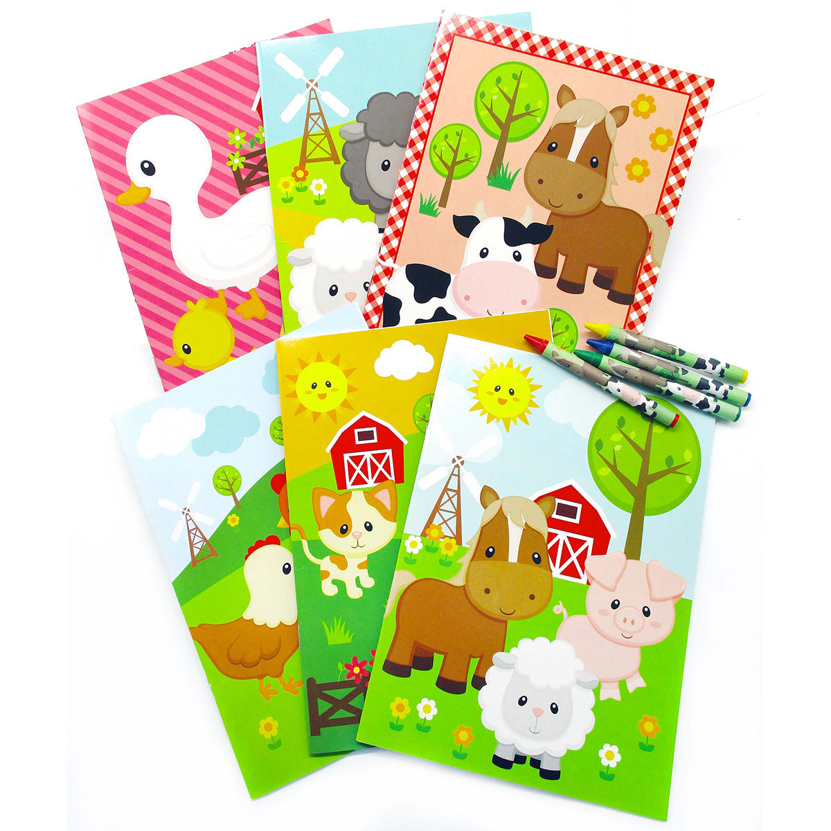 Farm Animals Coloring Books - Set Of 6 Or 12