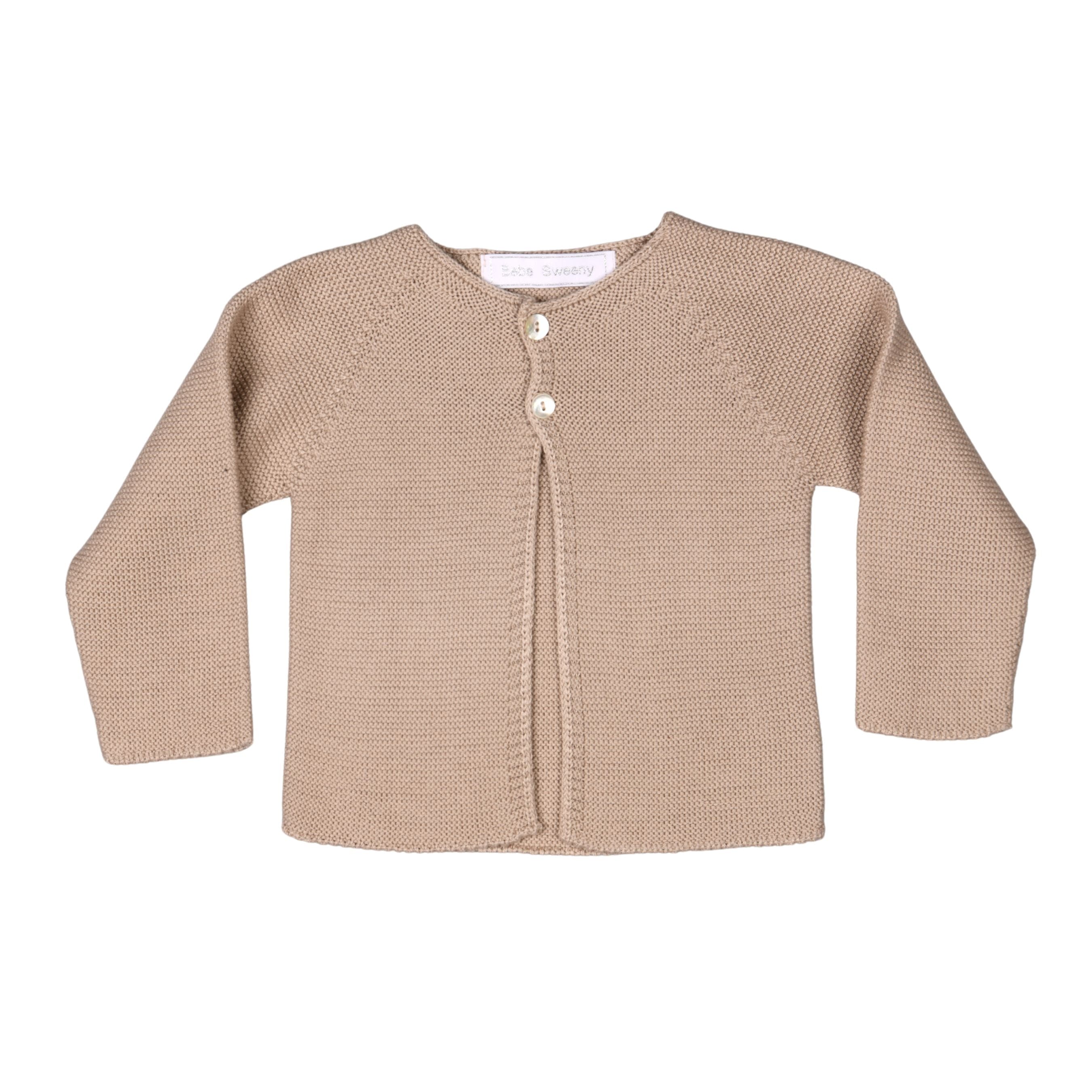 Colette | Girls Beige Knitted Cotton Cardigan