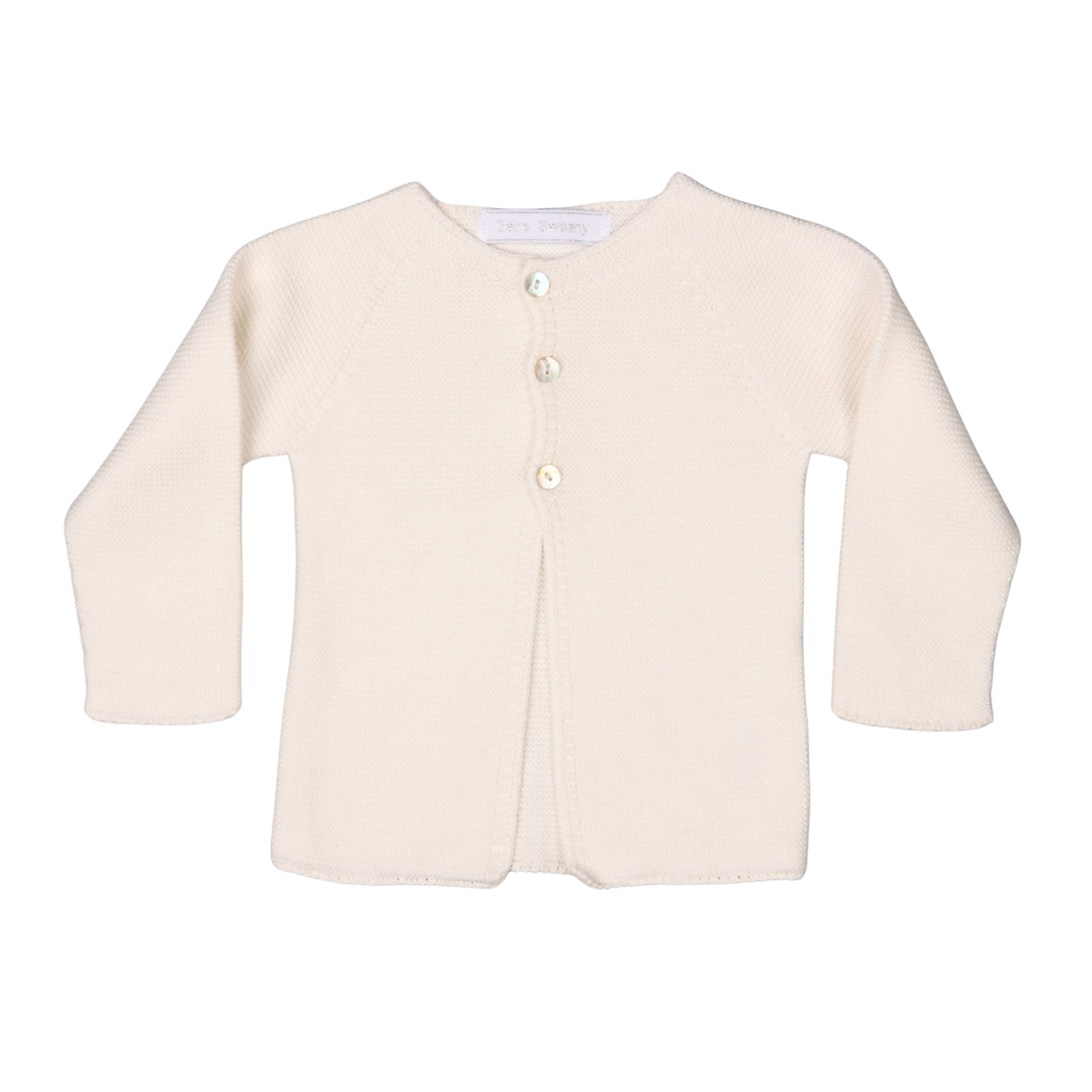 Colette | Girls Ivory Knitted Cotton Cardigan