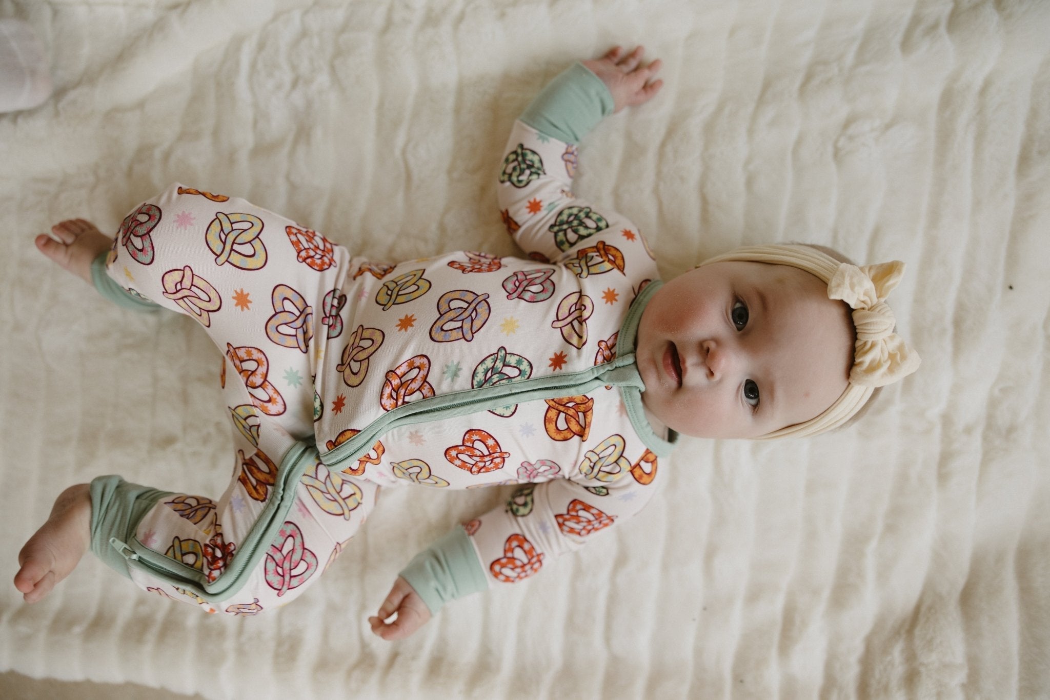 Colorful Pretzel Zipper Romper