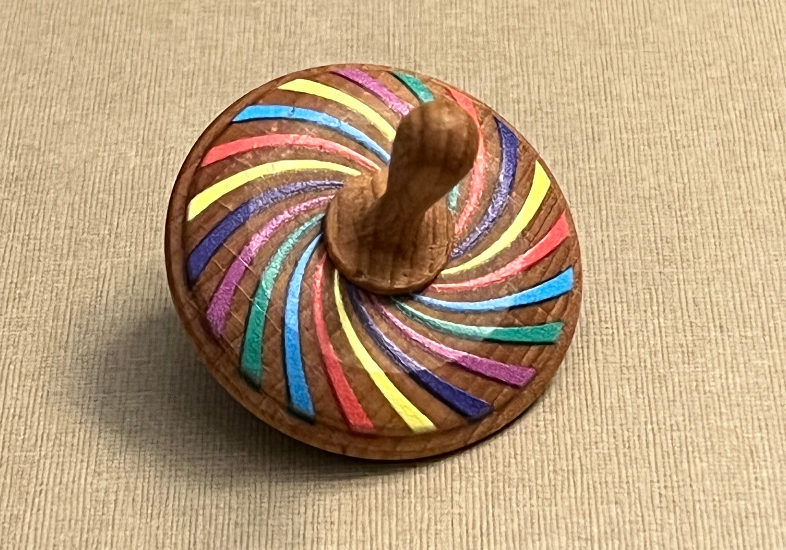 Wooden Spinning Top Toy Painted