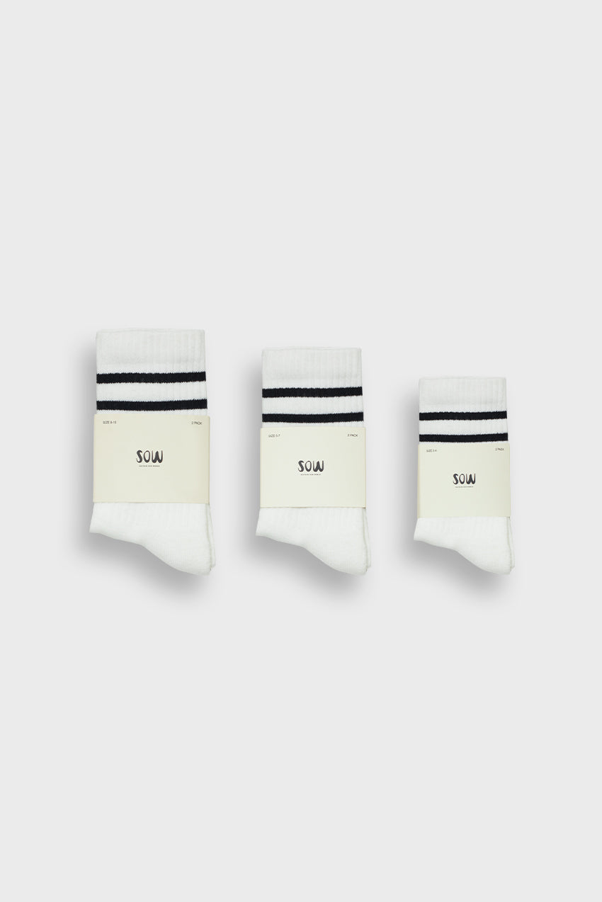Two-pack Of Striped Crew Socks