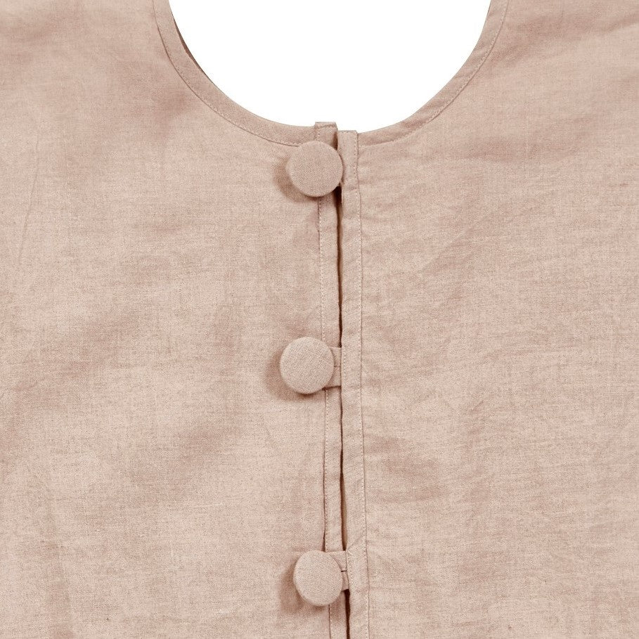 Handmade Concentric Nailhead Circles Linen Christmas Tree Skirt Natural 60"