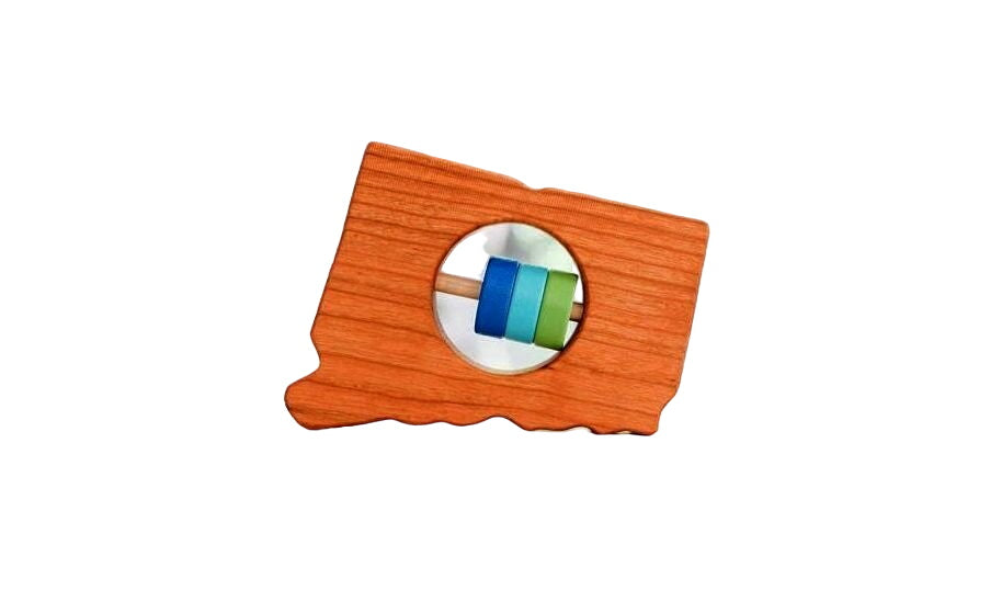 Connecticut State Wooden Baby Rattle™
