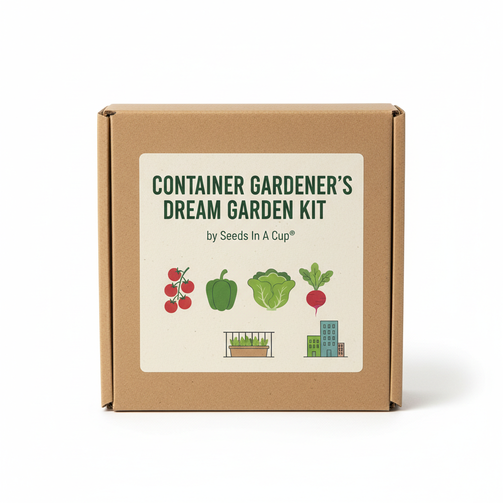 Container Gardener's Dream Garden Kit | Tomato, Bell Pepper, Lettuce & Radish |