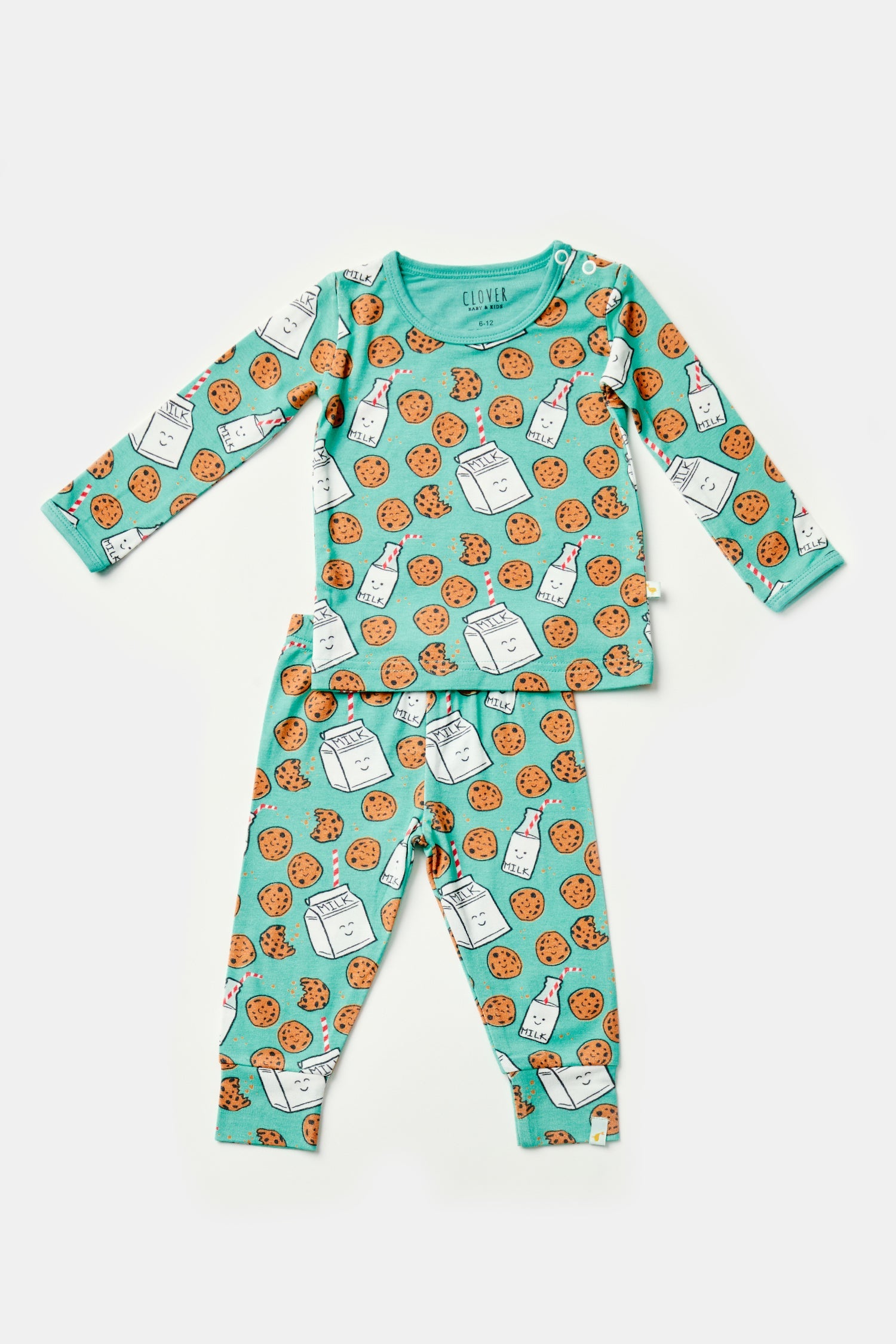 Long Sleeve Pajama Set - Milk And Cookies