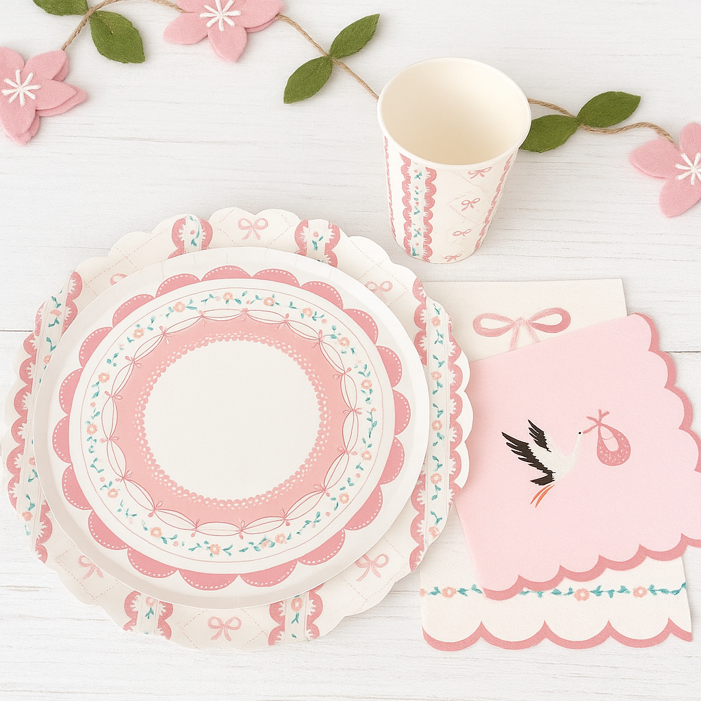 Pink Coquette Small Dessert Plates 8" (8 Pack)