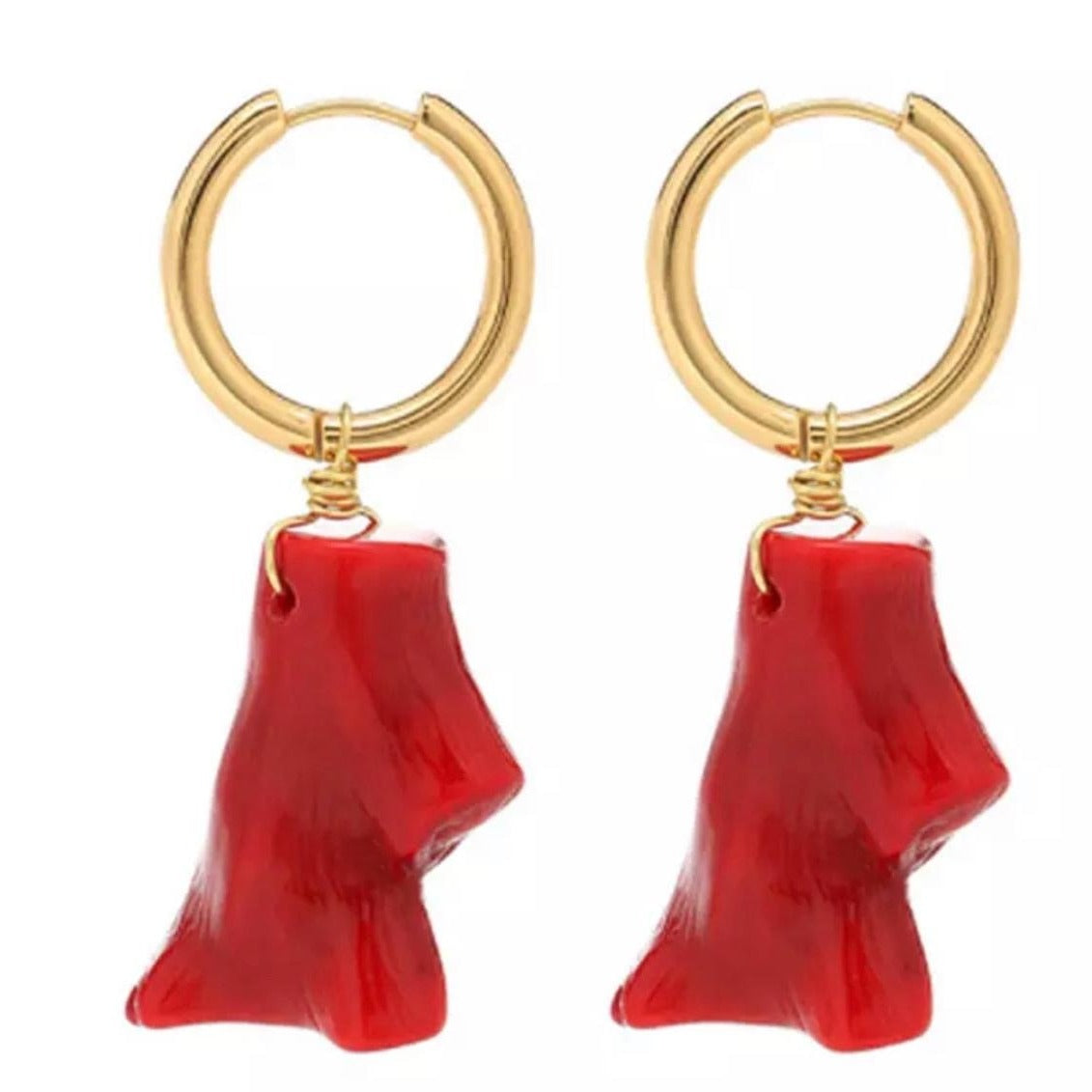 Coral Hoop Earrings