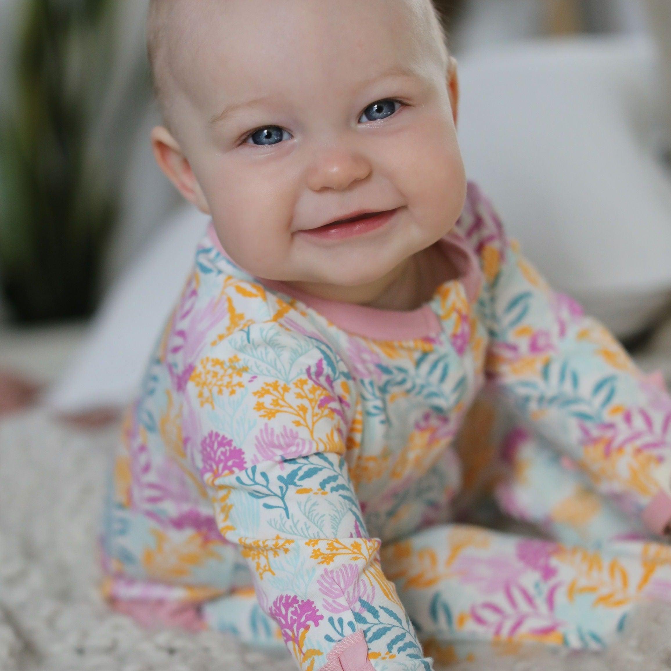 Coral Reef Printed Footie In Sustainable Fabric