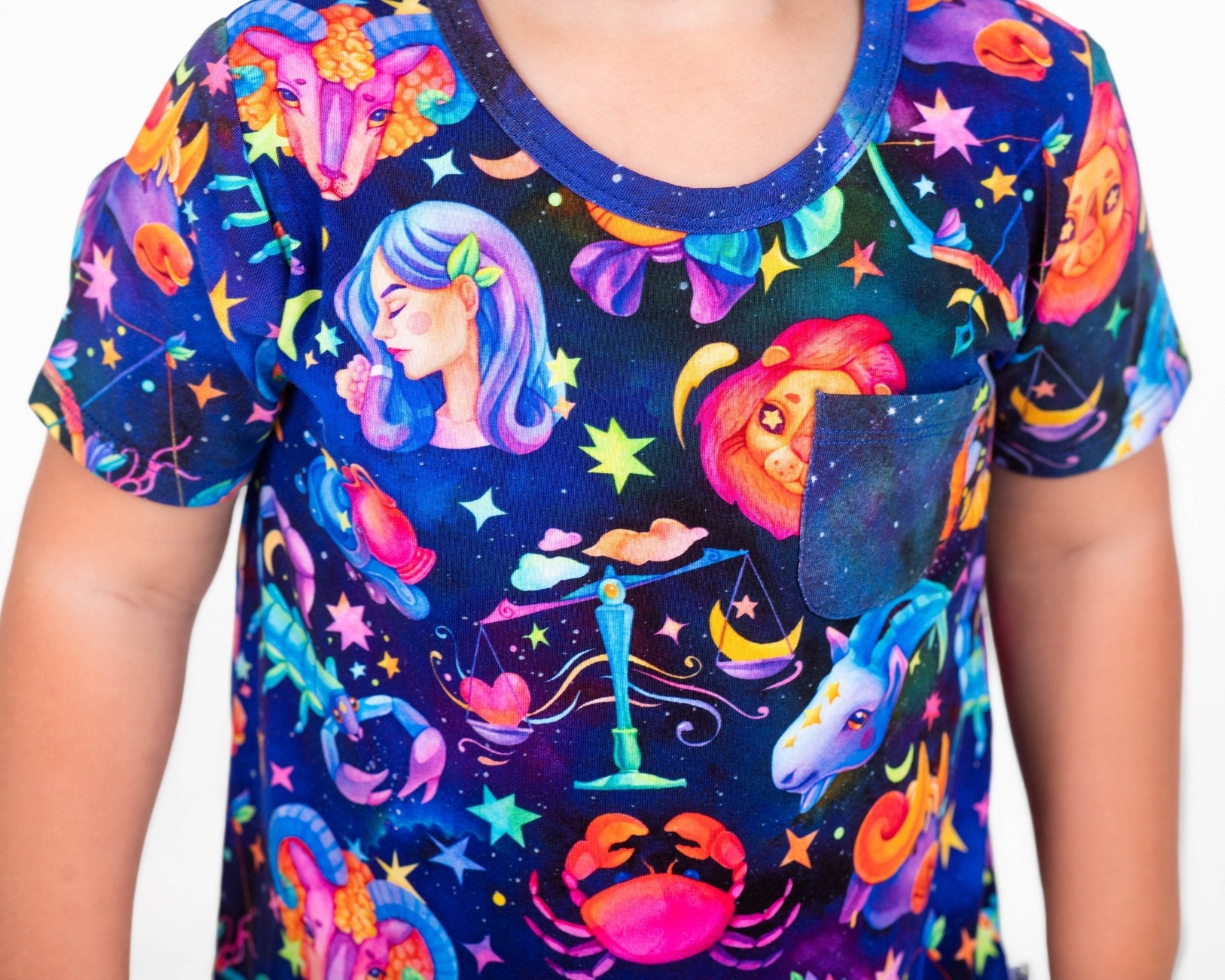 Cosmic Cuddles Zodiac Kids' Short Sleeve T-shirt