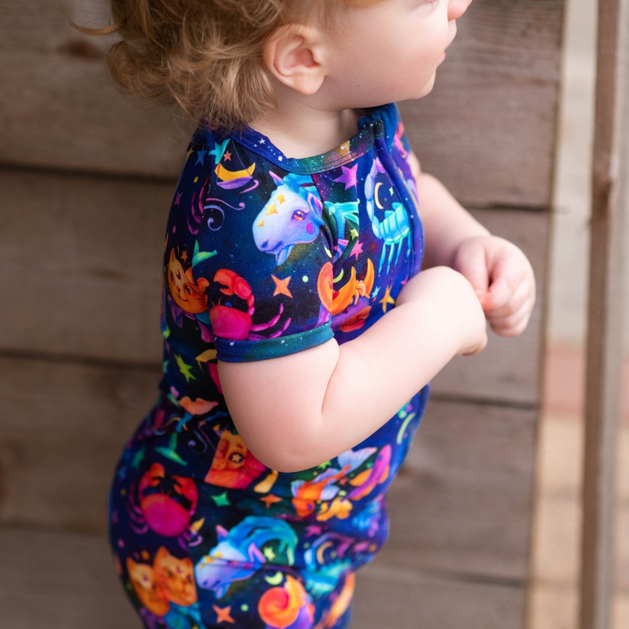Cosmic Cuddles Zodiac Short Sleeve Romper