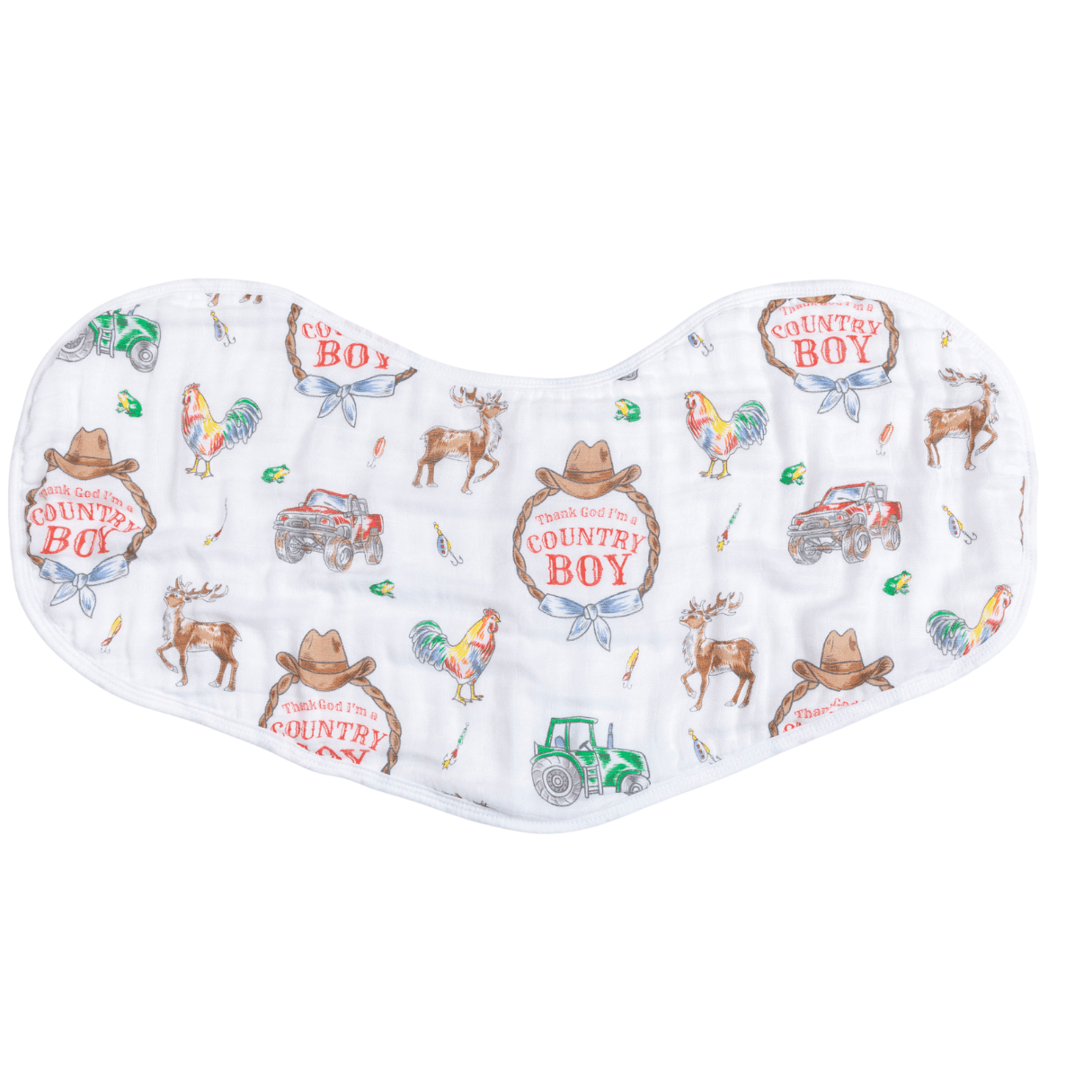 Country Boy Baby Giftset: Baby Swaddle Blanket And Burp/bib Combo