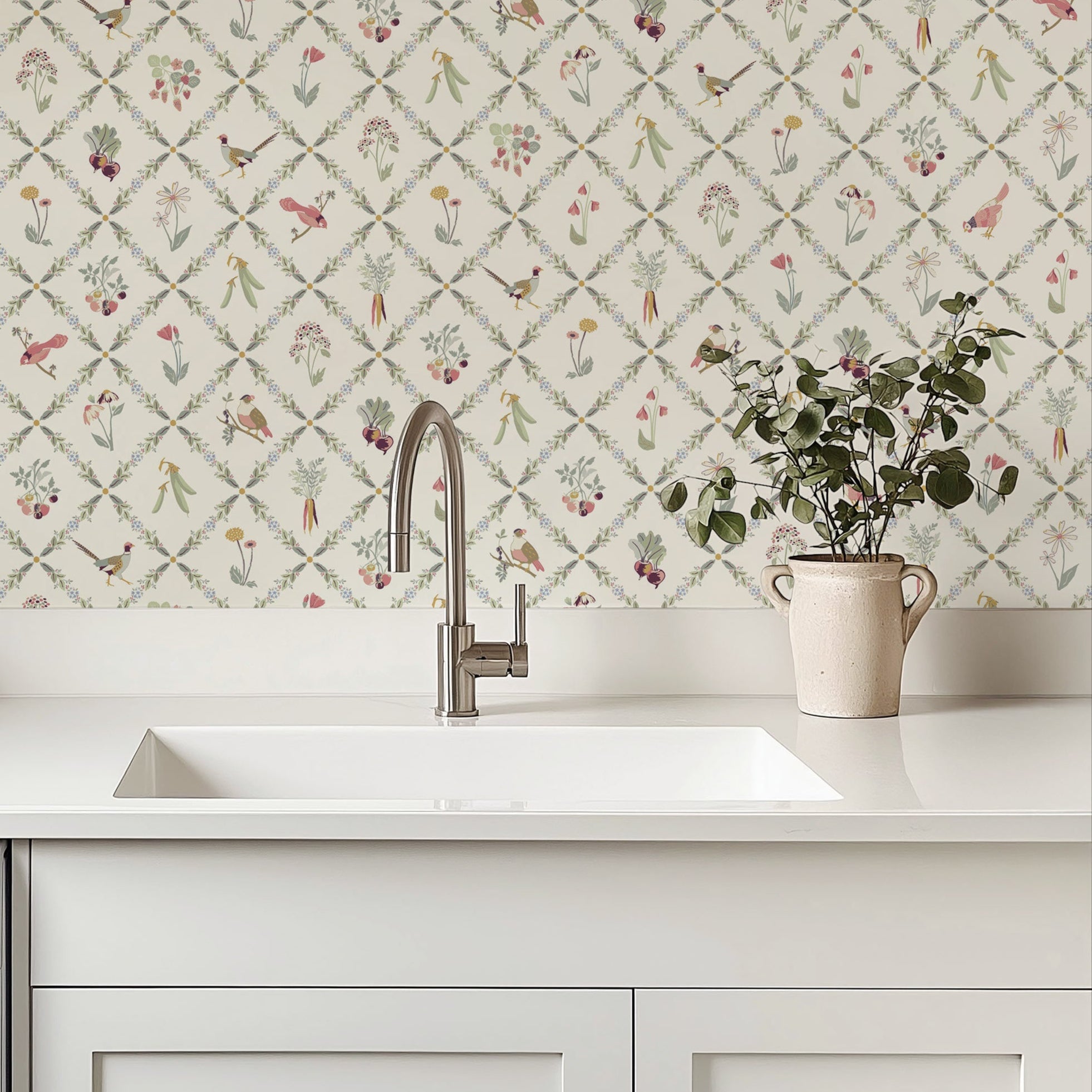 Kacie Wallpaper By Linen And Paper Design