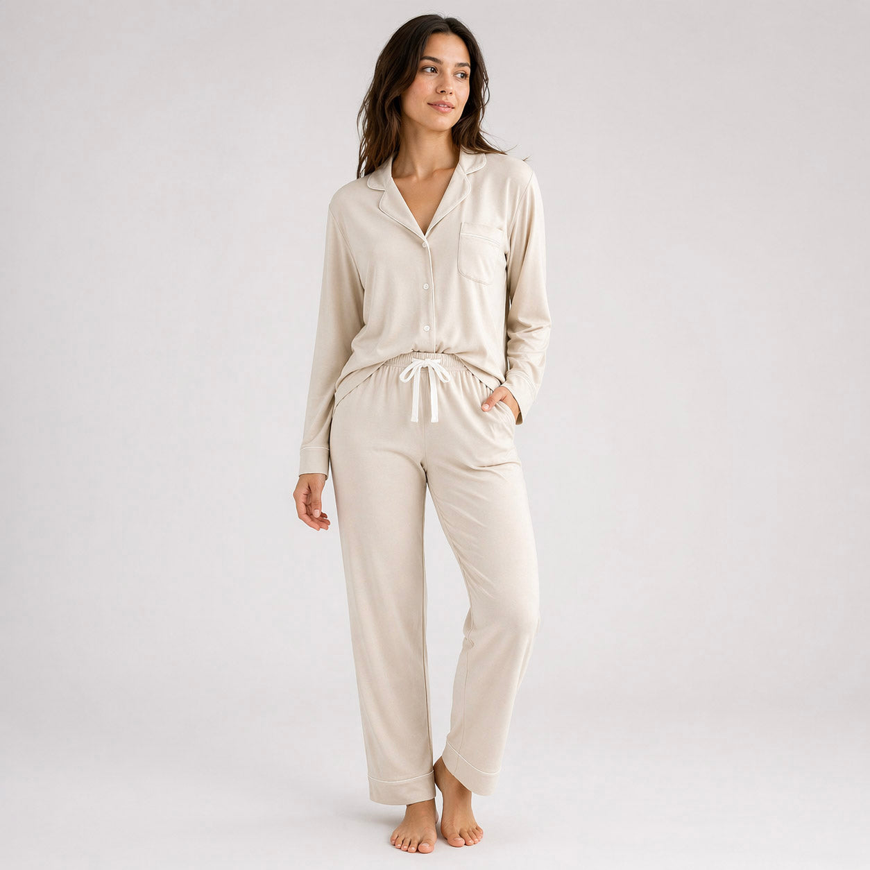 Tencel Modal Long Sleeve Pajama Set