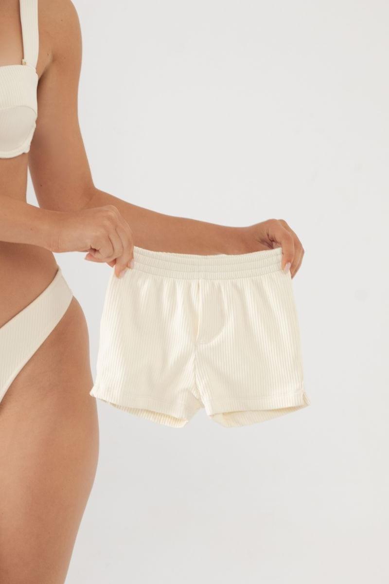 Cream Rib Mini Boardshort