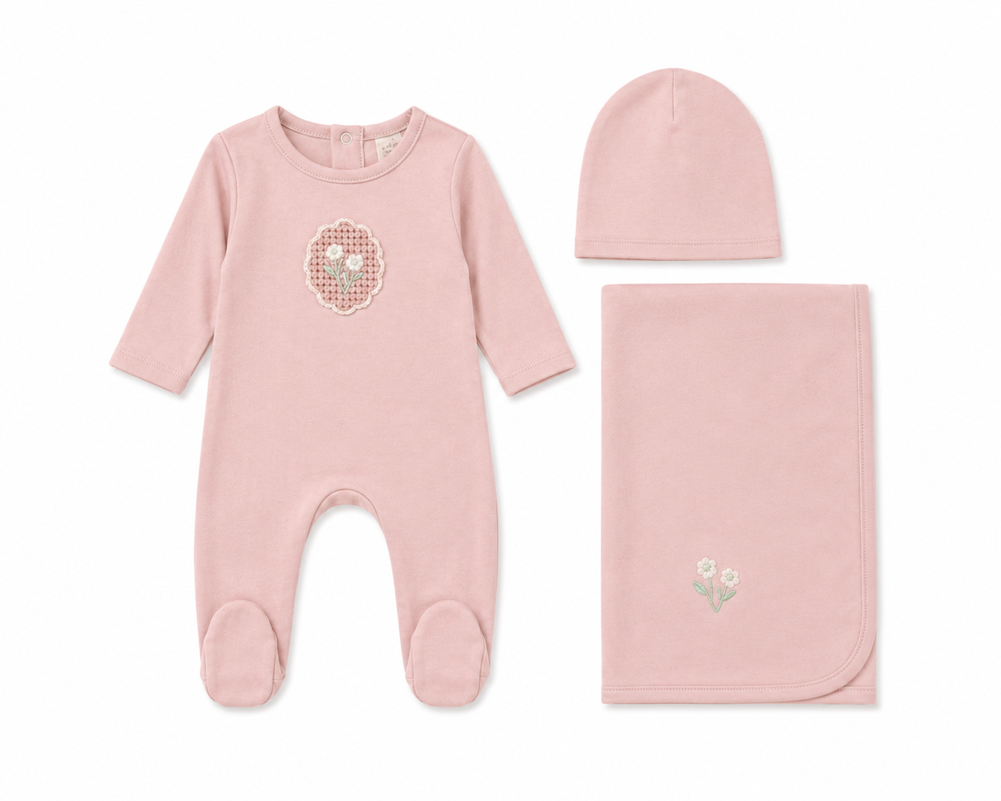 Crochet Applique (cotton) Layette Set