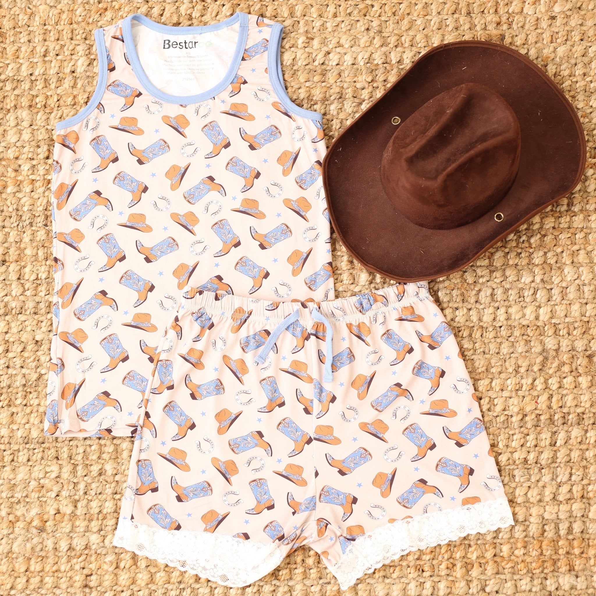Cuddle Up Cowboy Mom Shorts Set