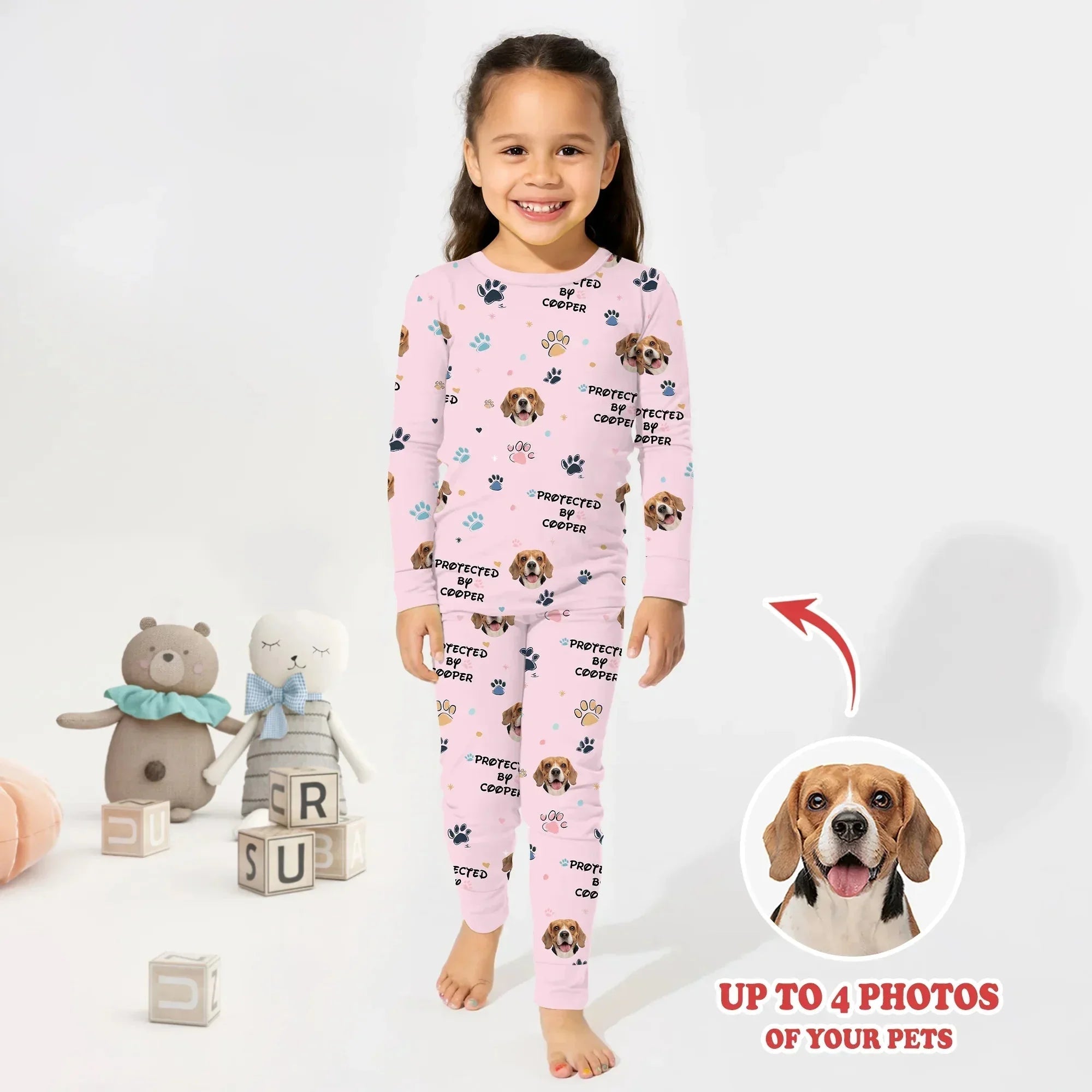 Custom Dog Photo Pattern "protected By" Pajama