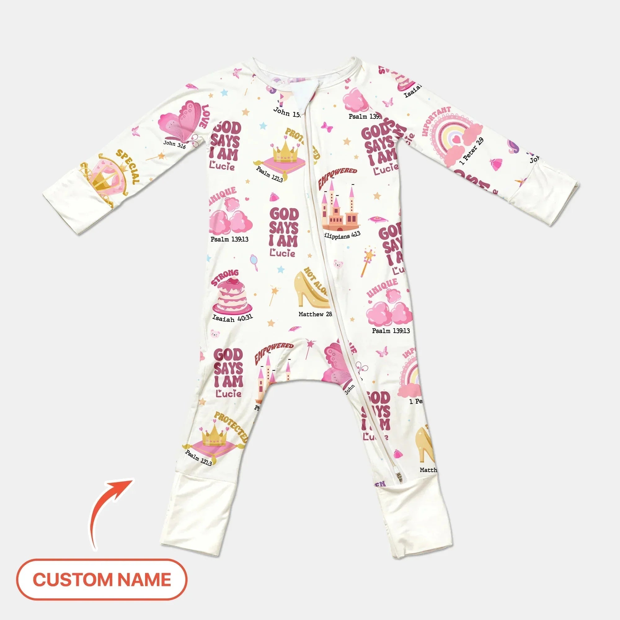 Custom Name God Says I Am Girl Custom Name Bamboo Convertible Zippy