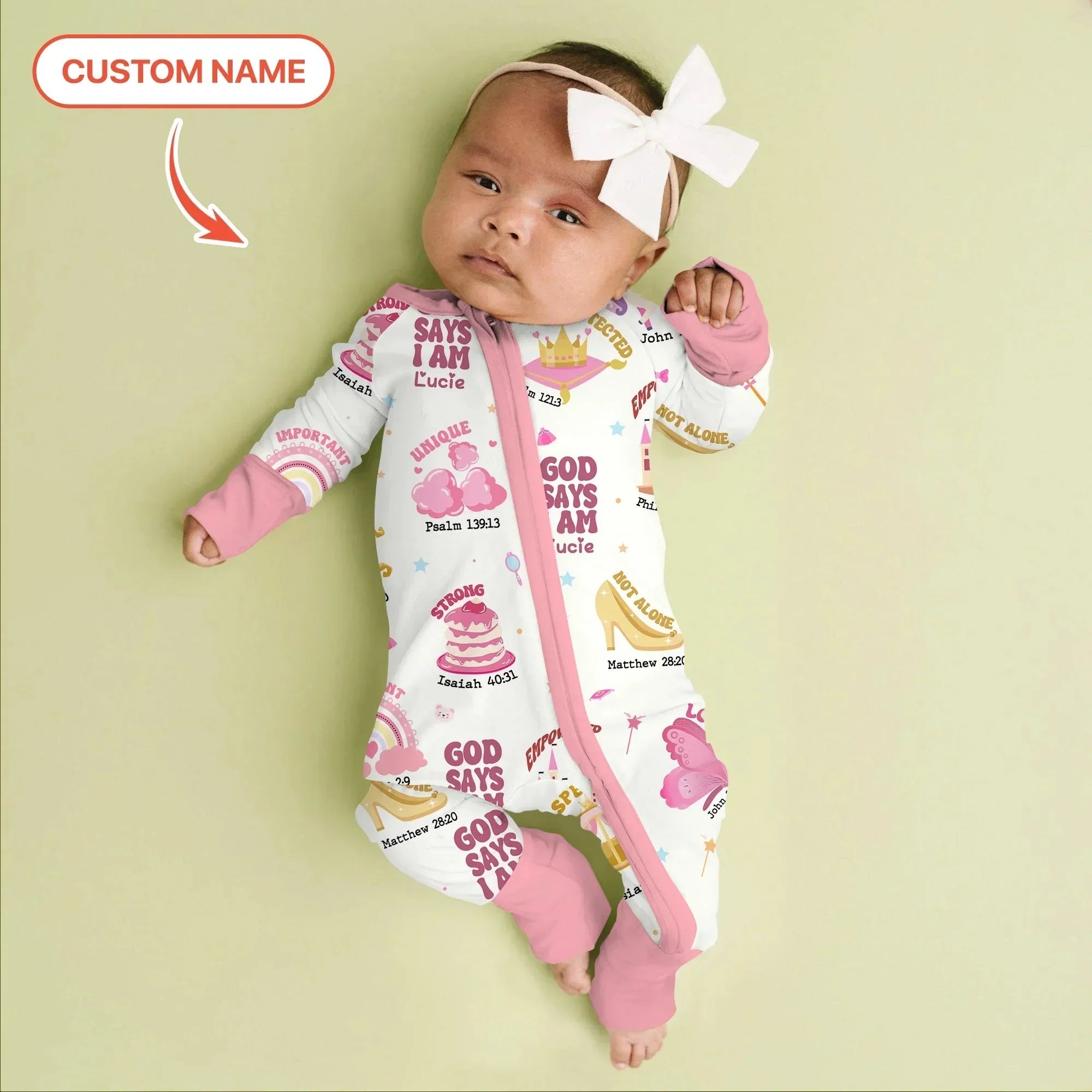 Custom Name God Says I Am Girl Custom Name Bamboo Convertible Zippy
