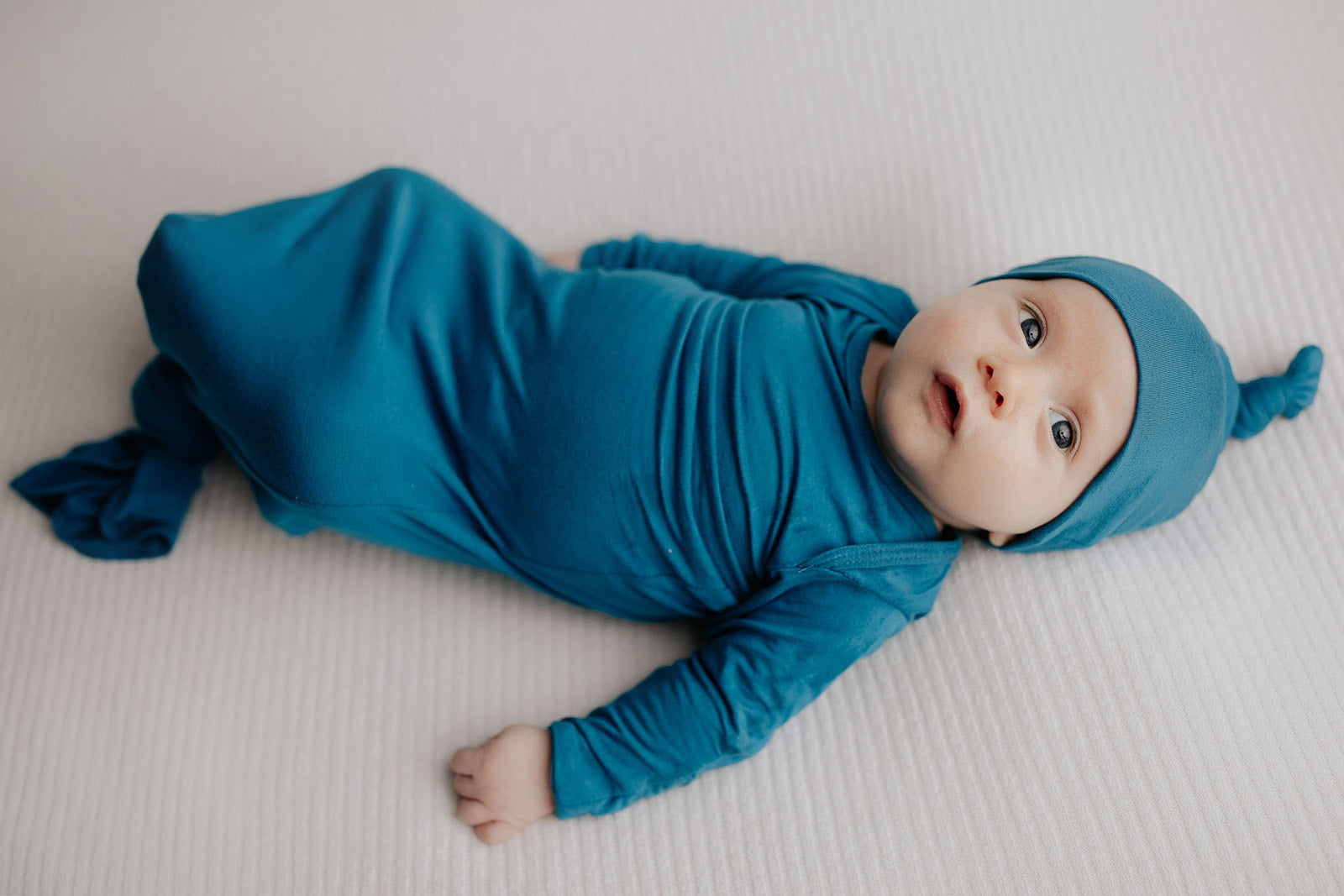 Blue Knotted Newborn Baby Gown