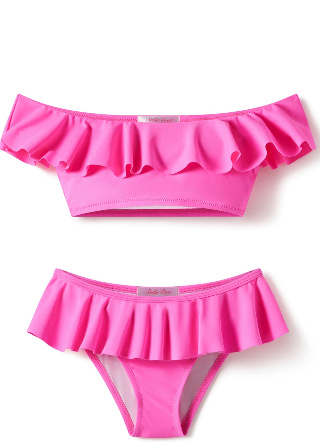Neon Pink Ruffle Bikini