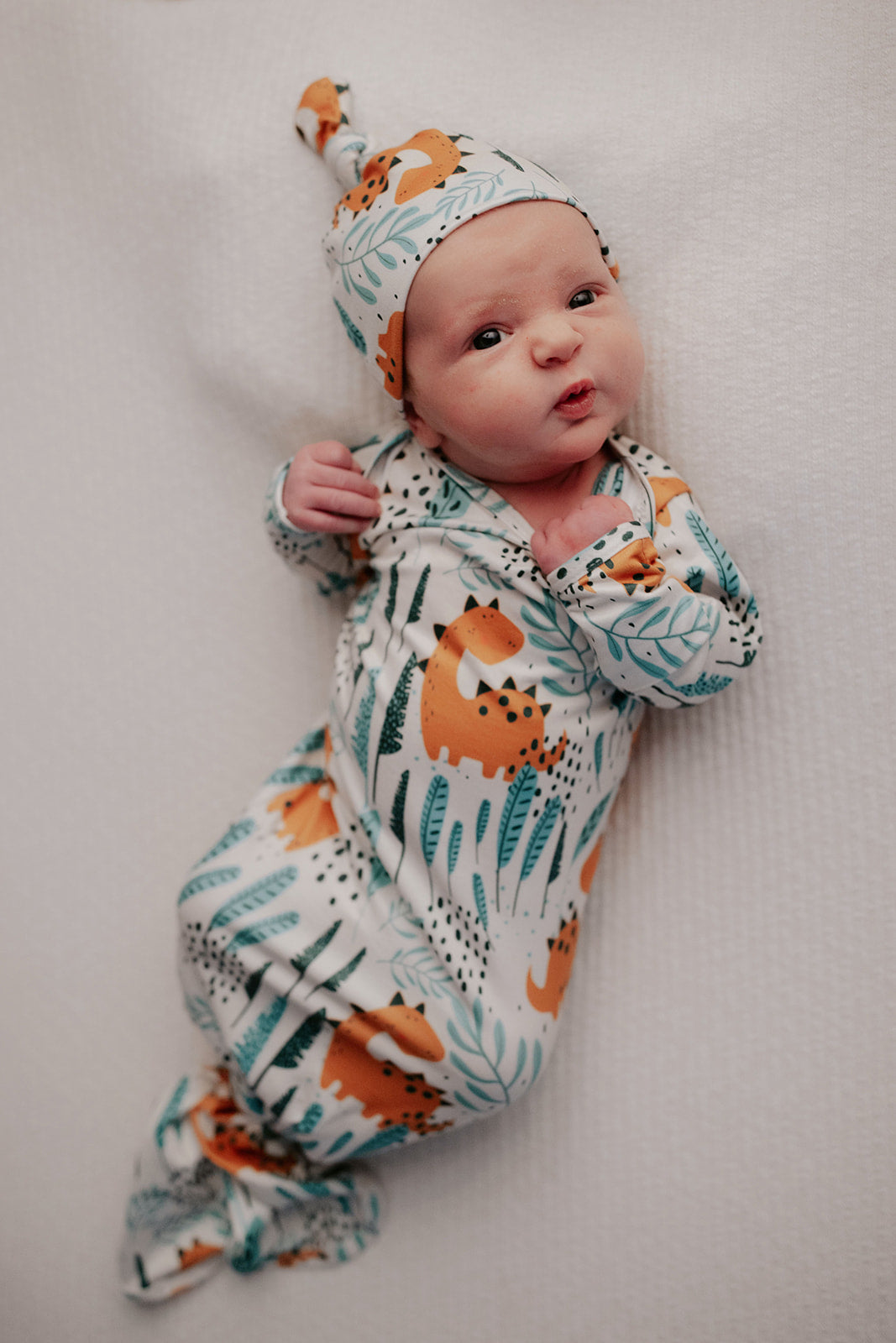 Dinosaur Themed Newborn Knotted Gown