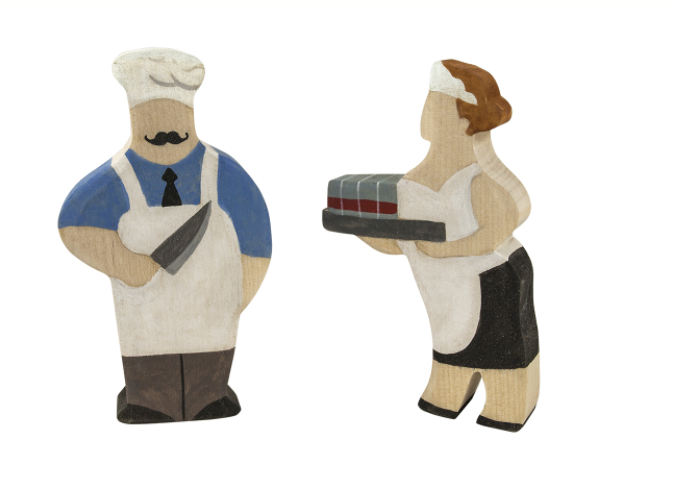 Wooden Figurines Toys Professionals Set Of 23