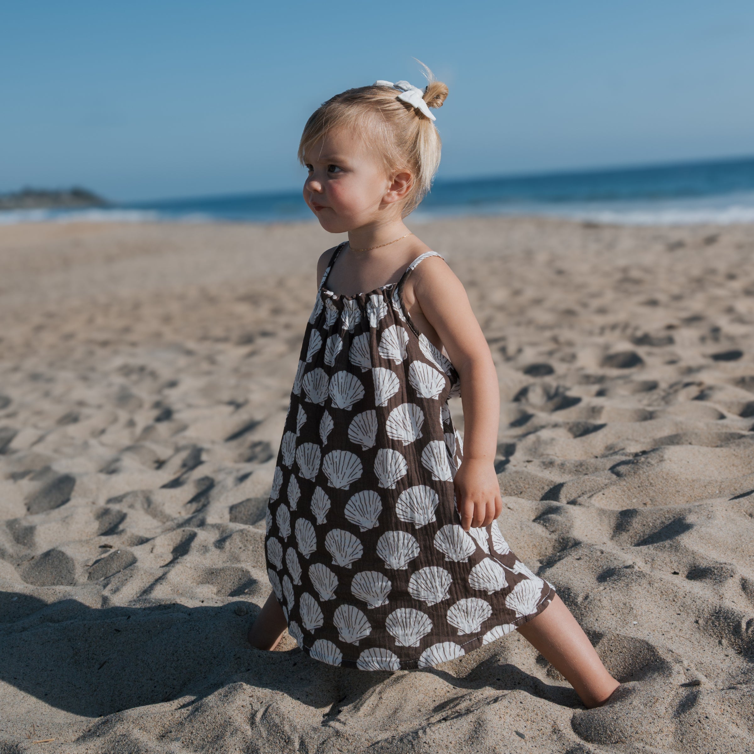 Child Muslin Sleeveless Dress | Seashells