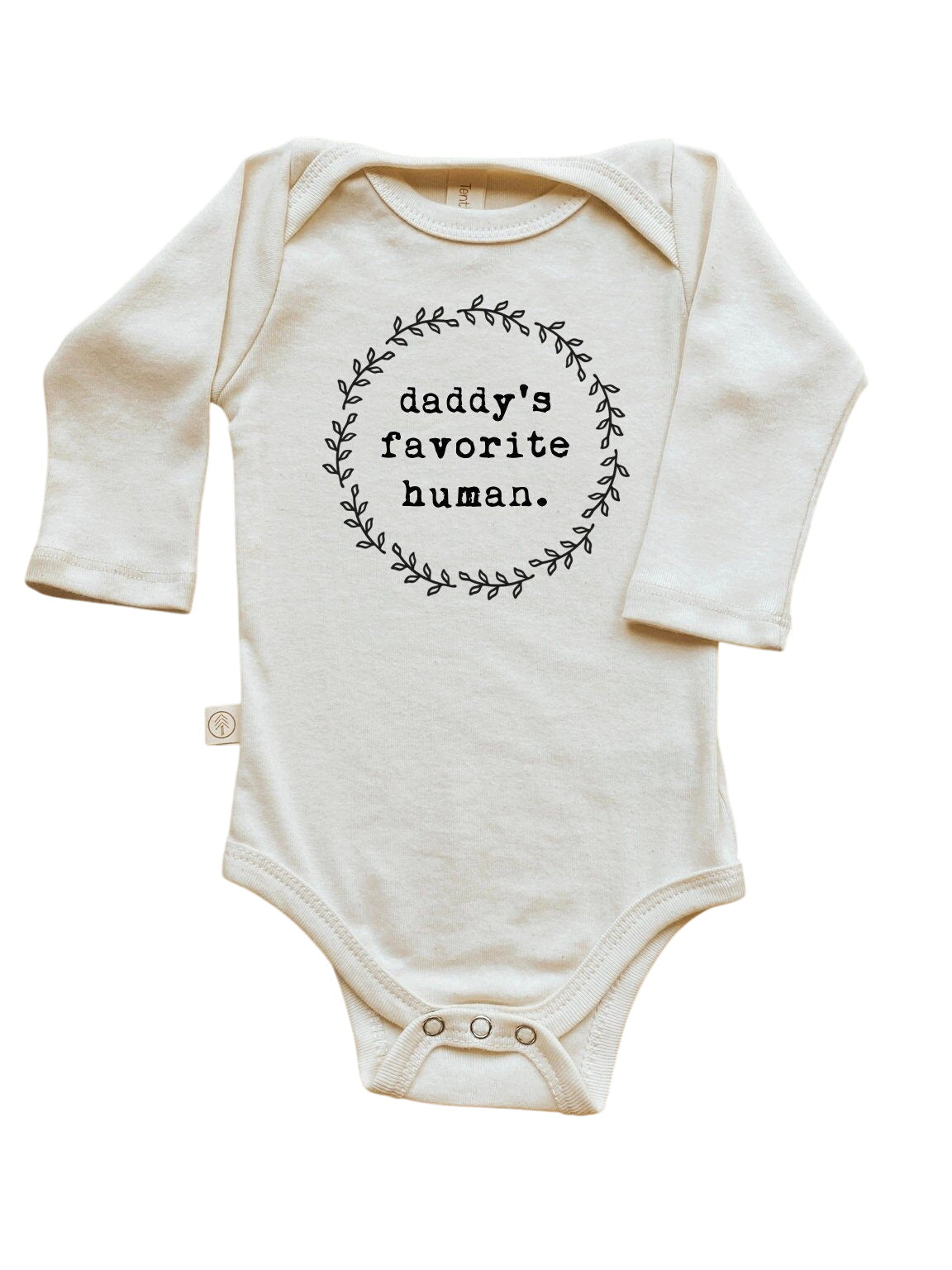 Daddy's Favorite Human Organic Cotton Baby Bodysuit Long Sleeve