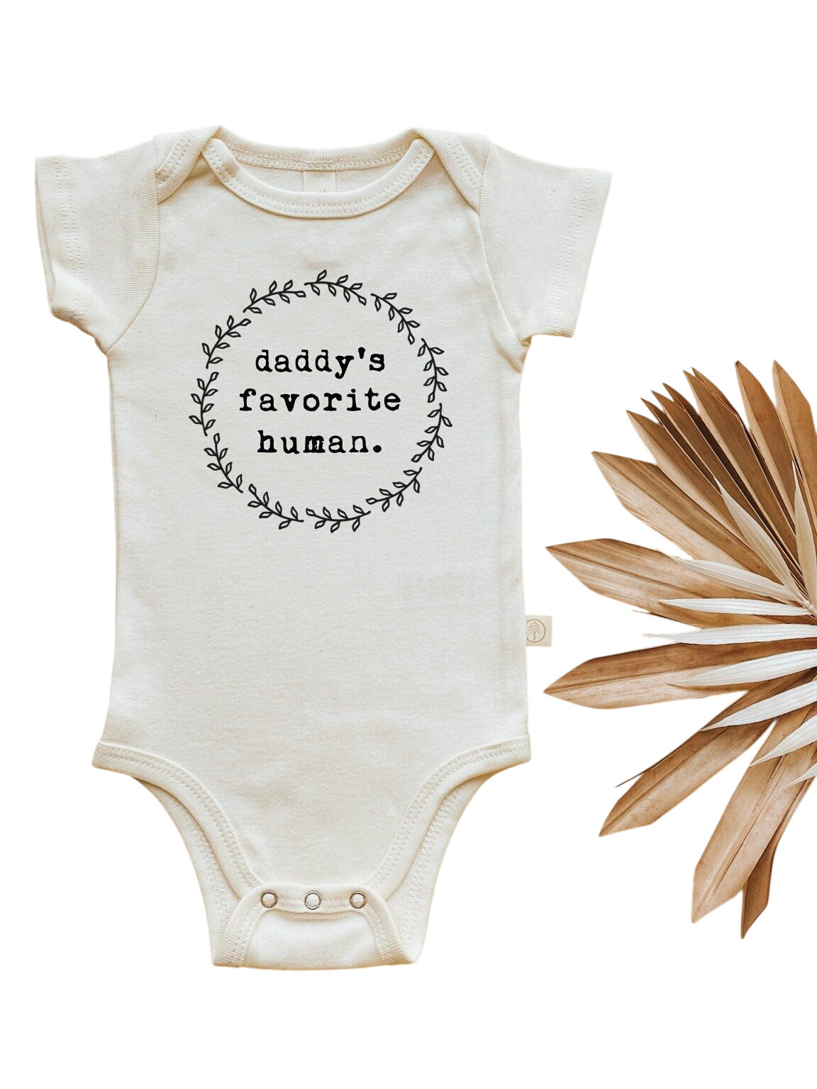 Daddy's Favorite Human Organic Cotton Baby Bodysuit Short Sleeve