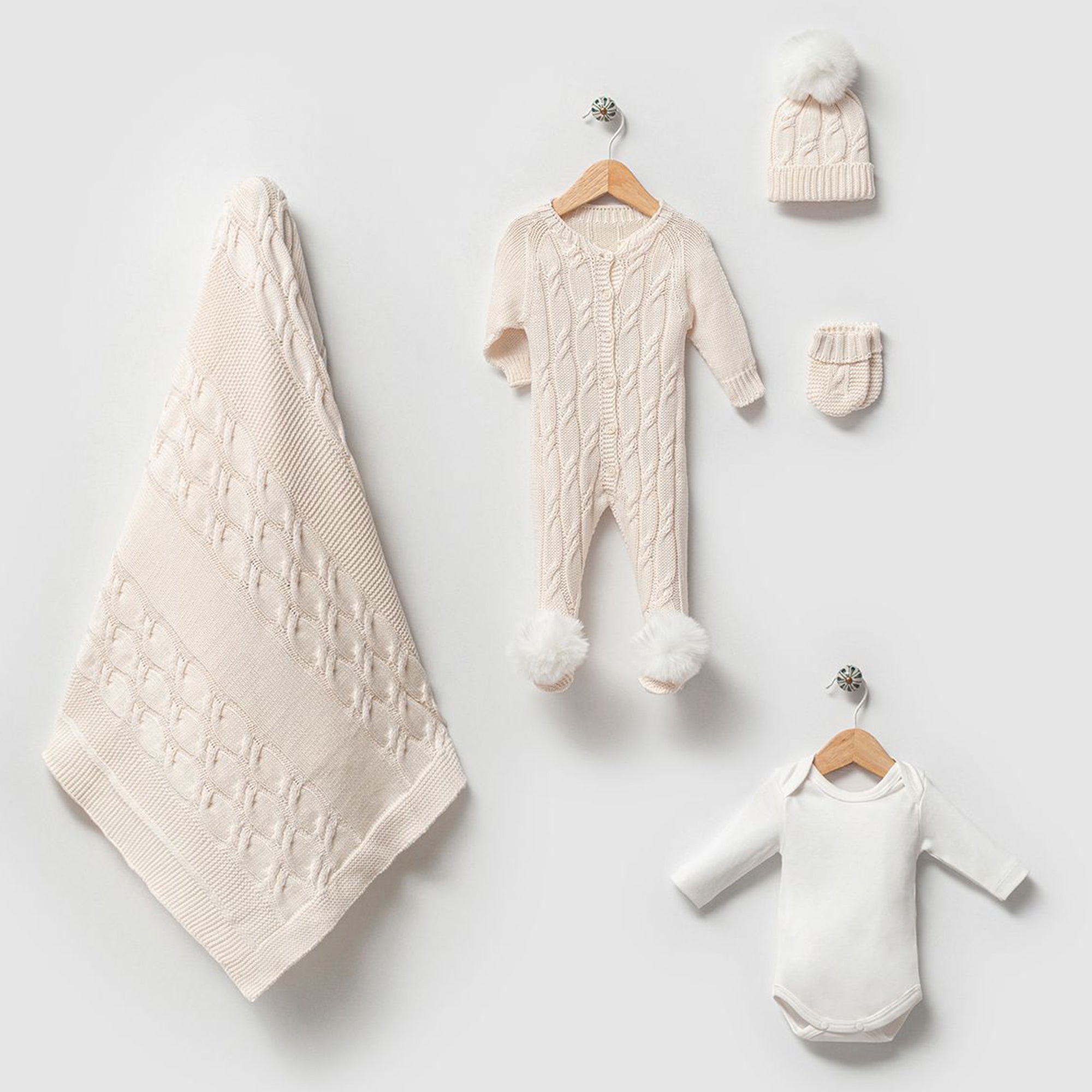 Daniel Cream Newborn Knit Coming Home Set (5 Pcs)