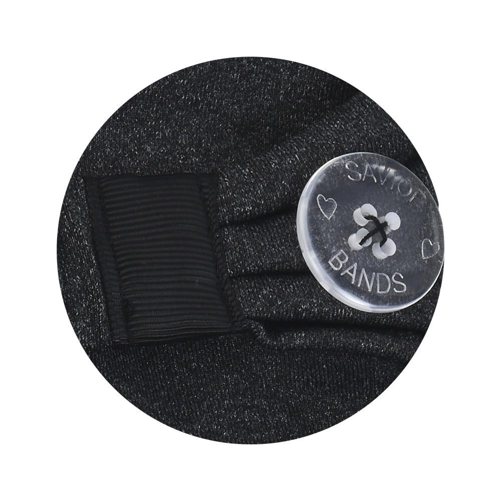 Dark Gray Savior Headbands With Buttons For Masks