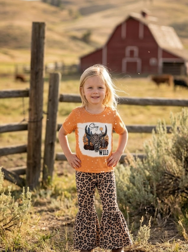 Western Leopard Print Girls Set