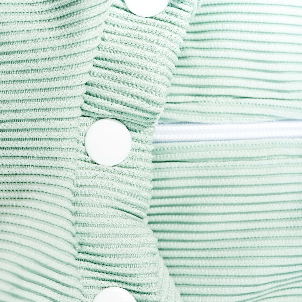 Ribbed Long-sleeve Rash Guard Swimsuit With Shorts · Mint Color