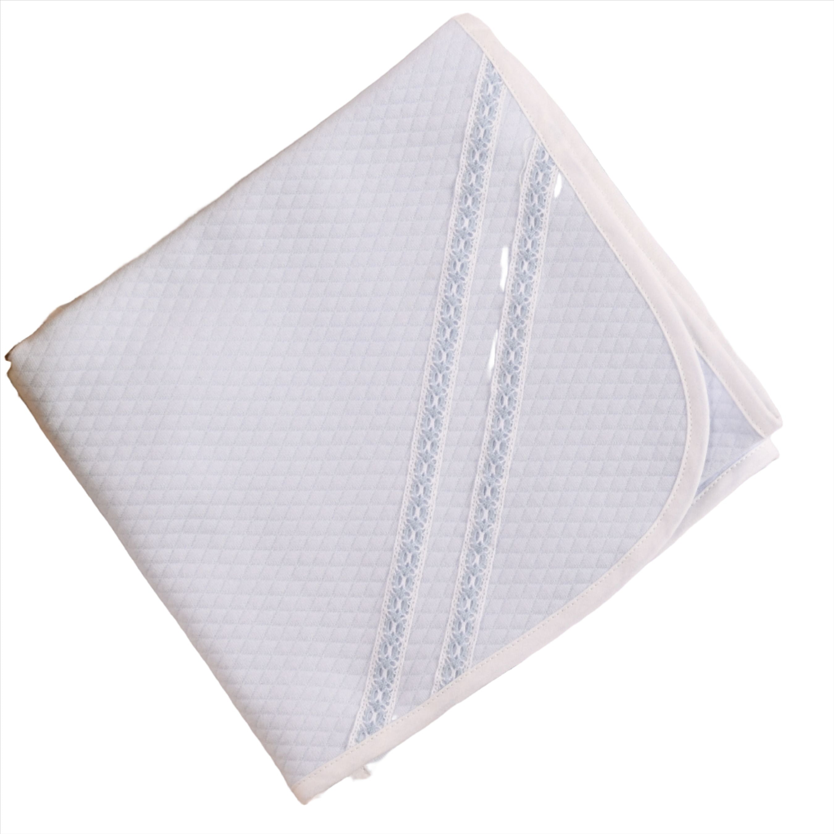 Boys Blue Quilted Cotton Blanket (80cm)