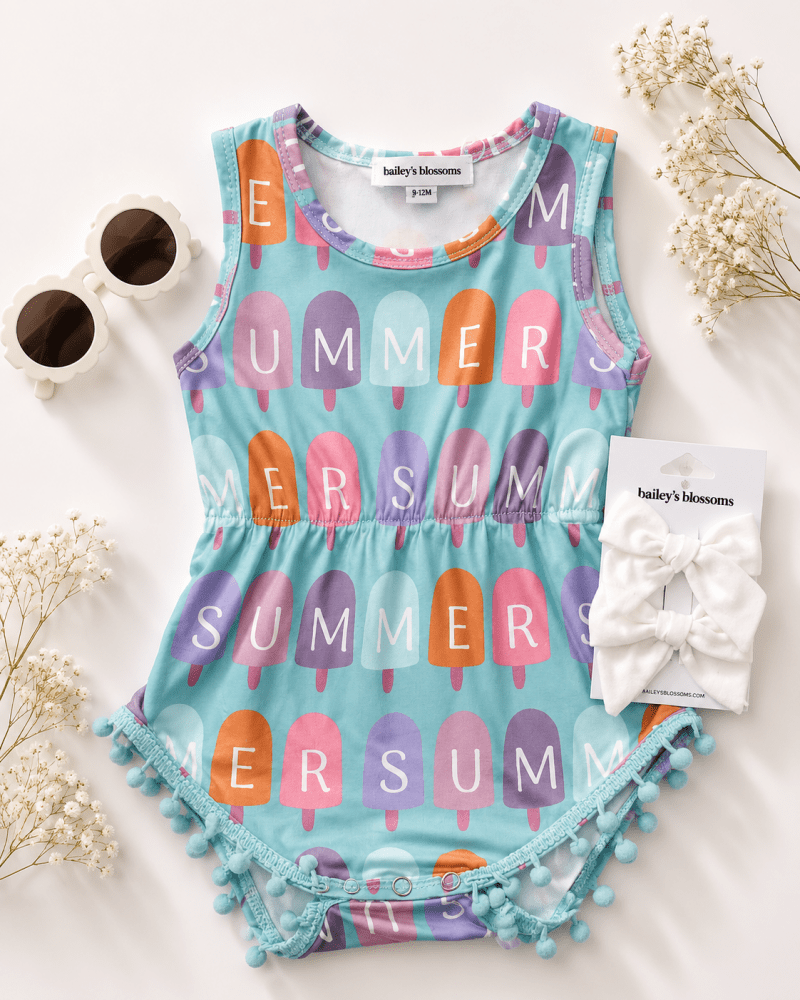 Dillon Pom Pom Romper - Pop Of Summer