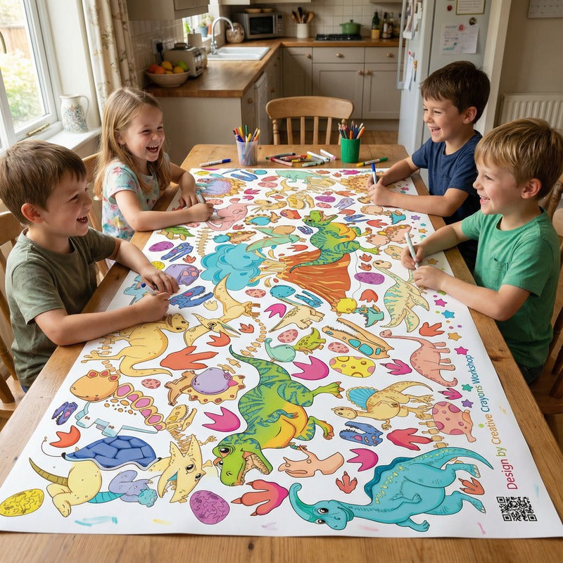 Dinosaur Coloring Tablecloth