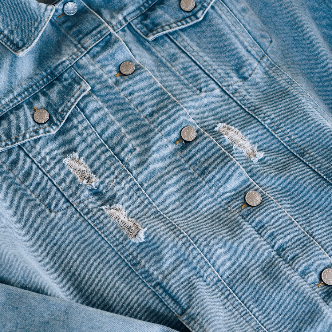 Distressed Denim Jean Jacket - Women