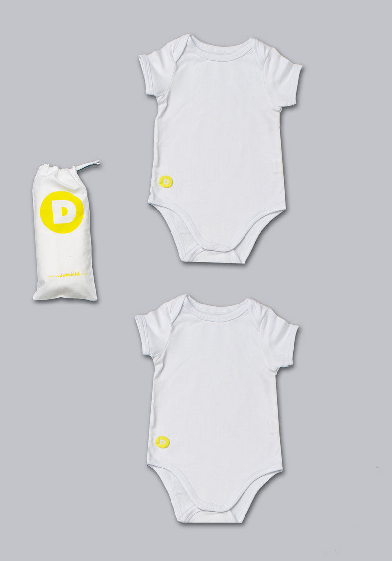 Baby Boy 2pc White Short Sleeve Onesie Set