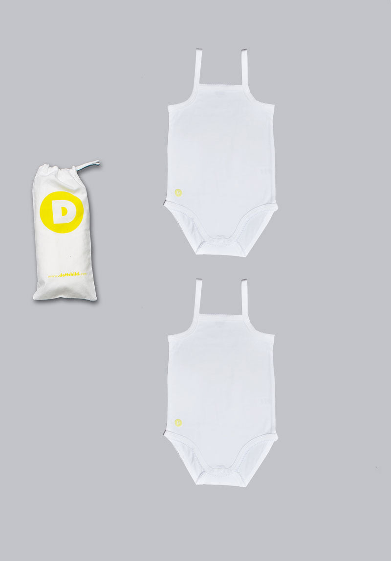 Baby Boy 2pc White Sleeveless Onesie Set