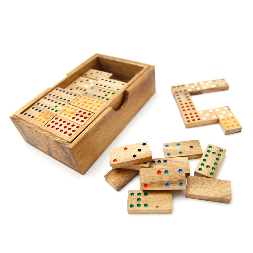 Wooden Double 9 Dominoes Set