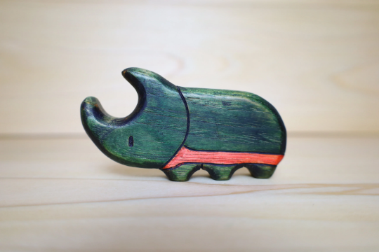 Wooden Rhino Beetle Toy