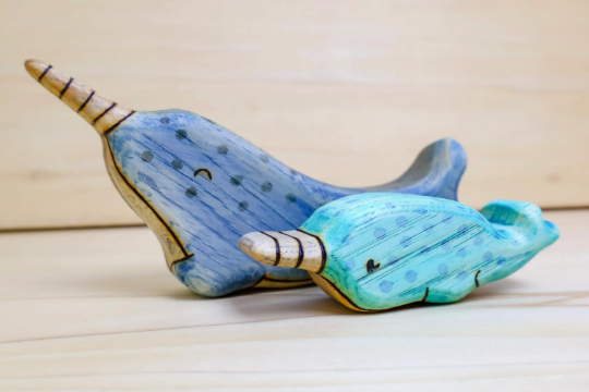 Wooden Baby Narwhal Toy