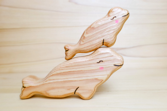 Wooden Beluga Whale Toy~ Mom Or Baby Beluga