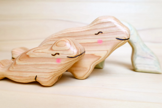 Wooden Beluga Whale Toy~ Mom Or Baby Beluga