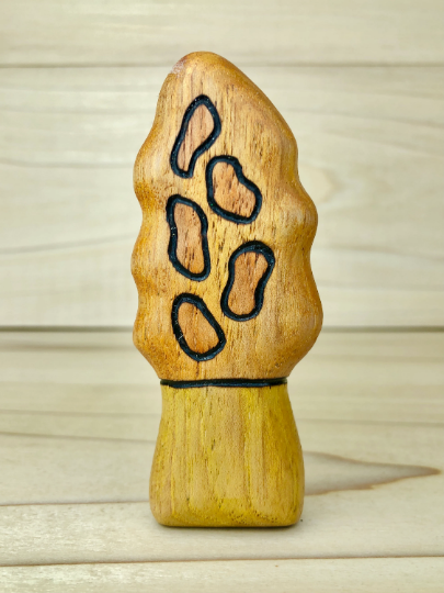 Preorder - Wooden Morel Mushroom Toy