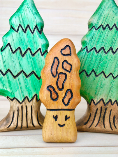 Preorder - Wooden Morel Mushroom Toy