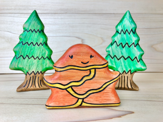 Preorder - Wooden Chicken Of The Woods Mushroom Toy